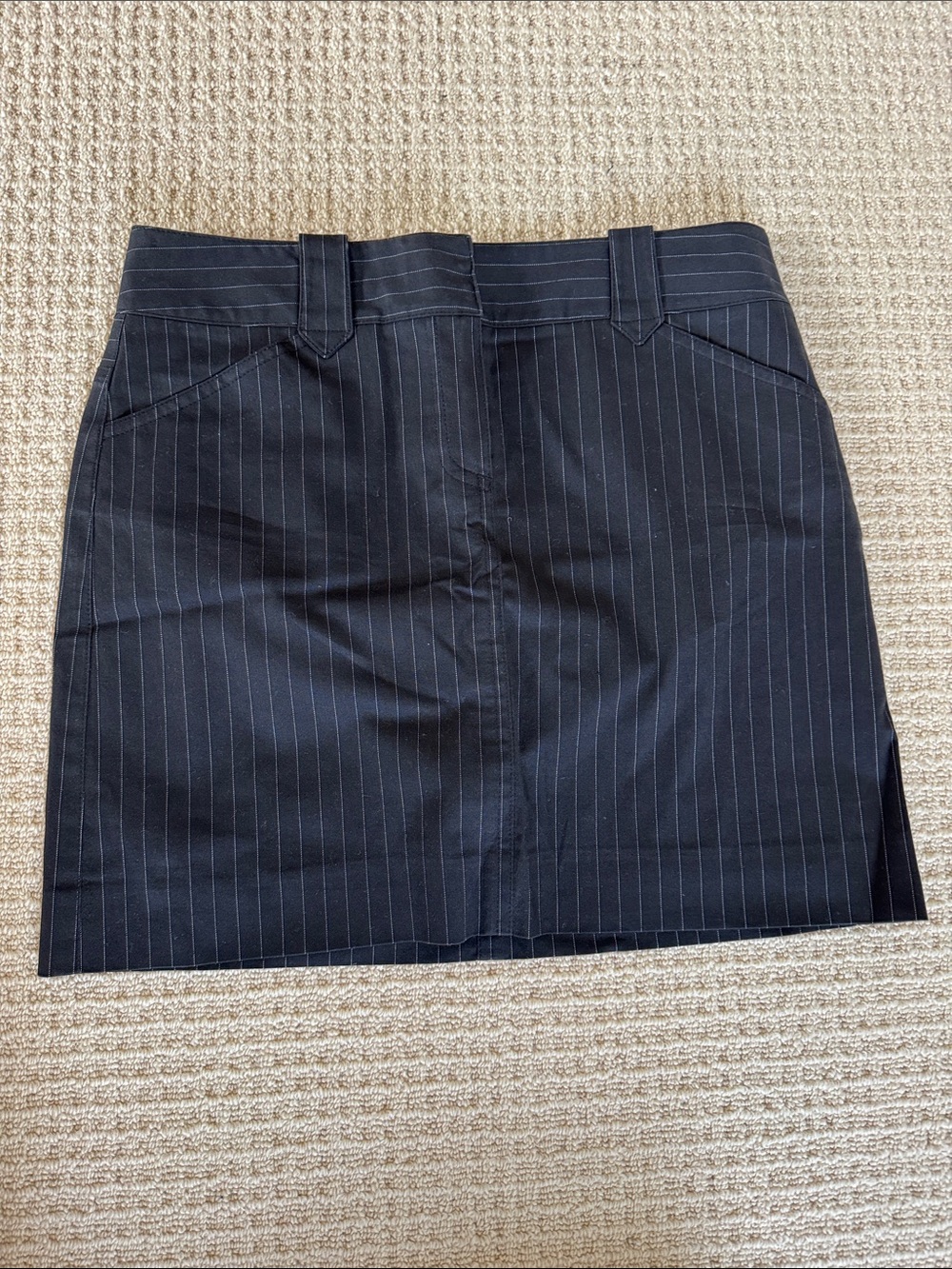 Theory Black Pinstripe Women's Mini Skirt Size 0